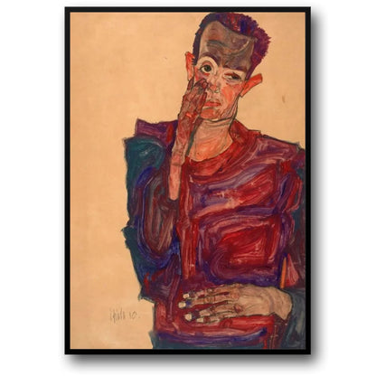 Egon Schiele Introspective Self-Portrait | Fine Art