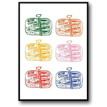 Sardine Blue | Minimalist Seafood Art