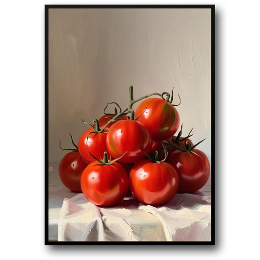 Fresh Tomatoes Poster | Colorful Kitchen Wall Art | Home Decor | Botanical Illustration | Farm-to-Table Vegetables