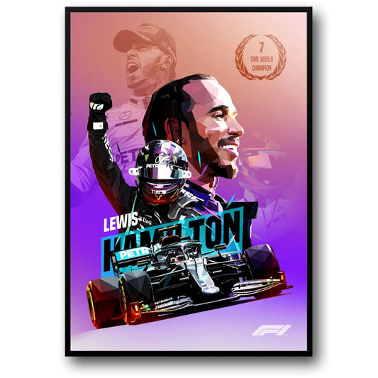 Lewis Hamilton F1 Legend Poster | Formula 1 Racer Helmet | 7-Time World Champion Artwork