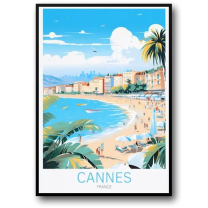 Cannes France | Iconic Destinations Poster | Scenic Travel Art | Dream Location Décor for Home