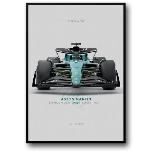 Aston Martin Poster | Fernando Alonso & Lance Stroll | AMR23 Formula 1 Racing | High-Speed Precision Artwork