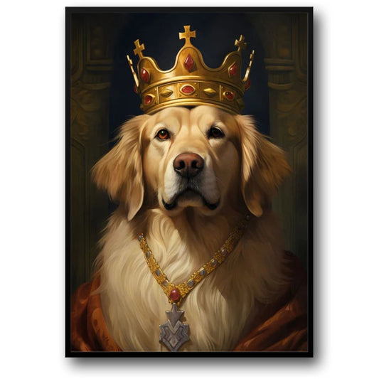 Kingly Domain Poster | Golden Retriever | Nobility and Elegance Under the Crown | Canine Art Decor
