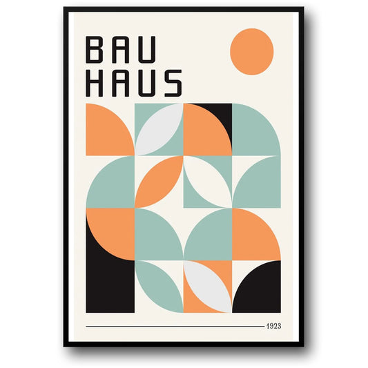 black and white modernism exhibition canvas print vintage minimalist bauhaus painting wall art poster