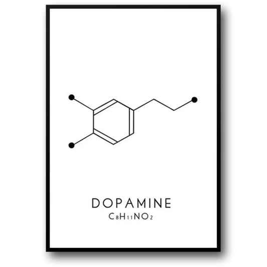 Molecule Chemical Dopamine Serotonin Molecular Formula Chemistry Science Wall Art Canvas Painting Living Room Decorative Poster