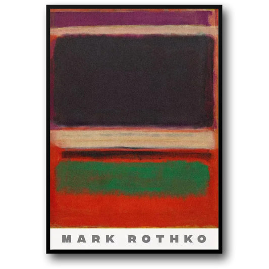 Mark Rothko | Abstract Art | Magenta, Black & Green on Orange