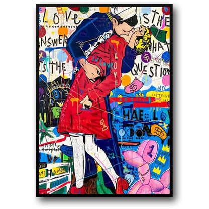 Abstract Queen Portrait Poster | Street Pop Graffiti Art | Canvas Wall Art for Living Room Decor