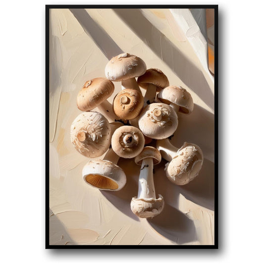 Fresh Mushrooms Artwork | Botanical Wall Poster | Nature-Inspired Decor | Home & Garden Art | Visual Artwork for Living Space