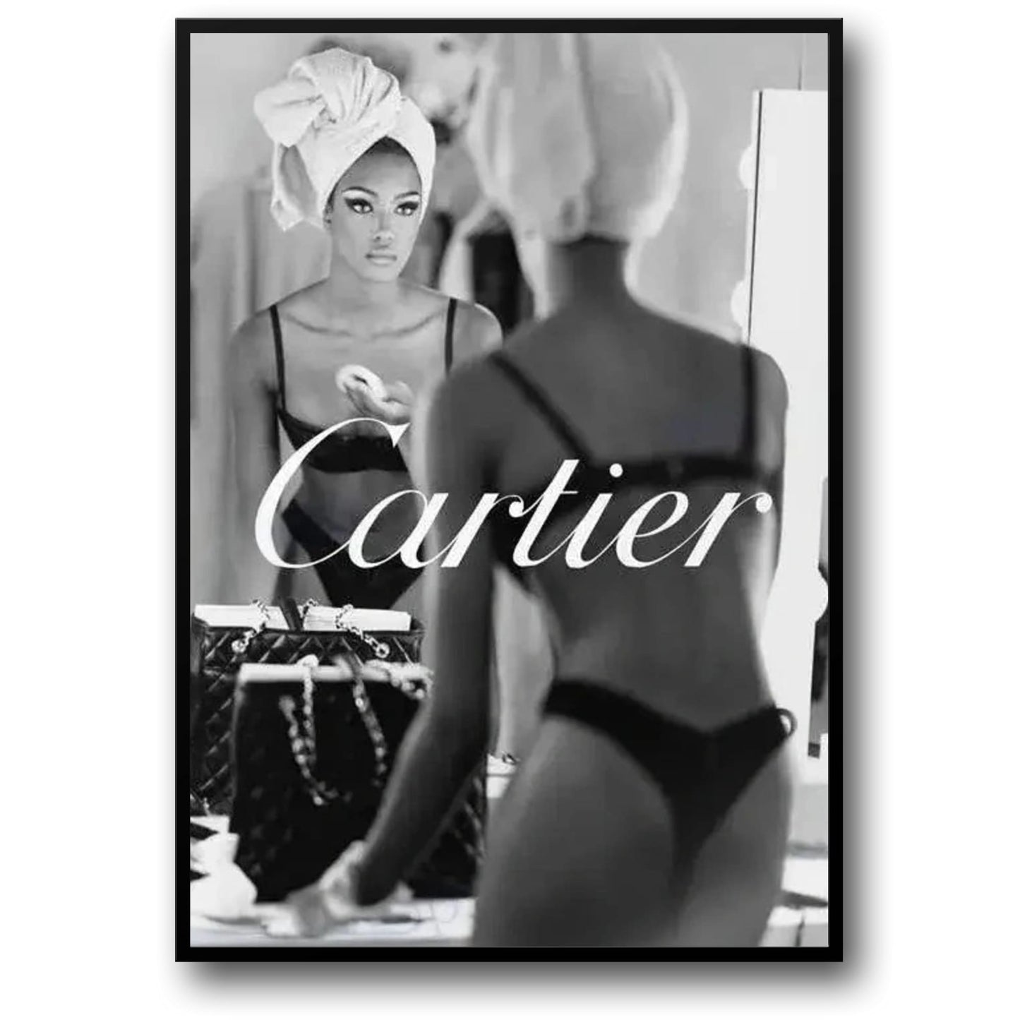 Cartier Poster | Silhouettes and Skylines | Paris Shopping Tribute | Dressing Room of a Model | Fashion Legends