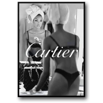 Cartier Poster | Silhouettes and Skylines | Paris Shopping Tribute | Dressing Room of a Model | Fashion Legends