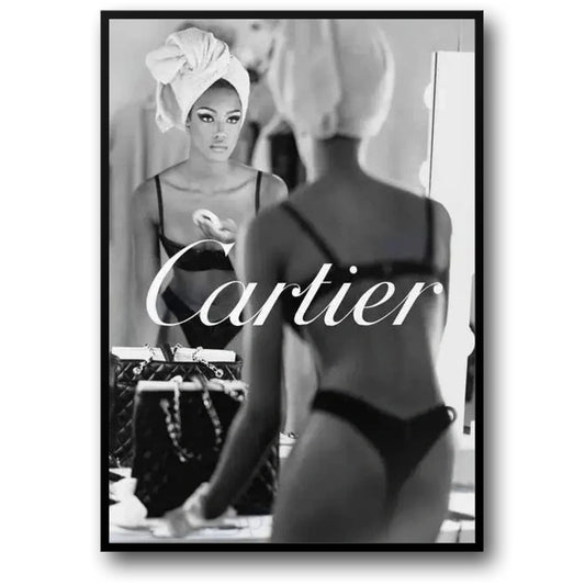 Cartier Poster | Silhouettes and Skylines | Paris Shopping Tribute | Dressing Room of a Model | Fashion Legends