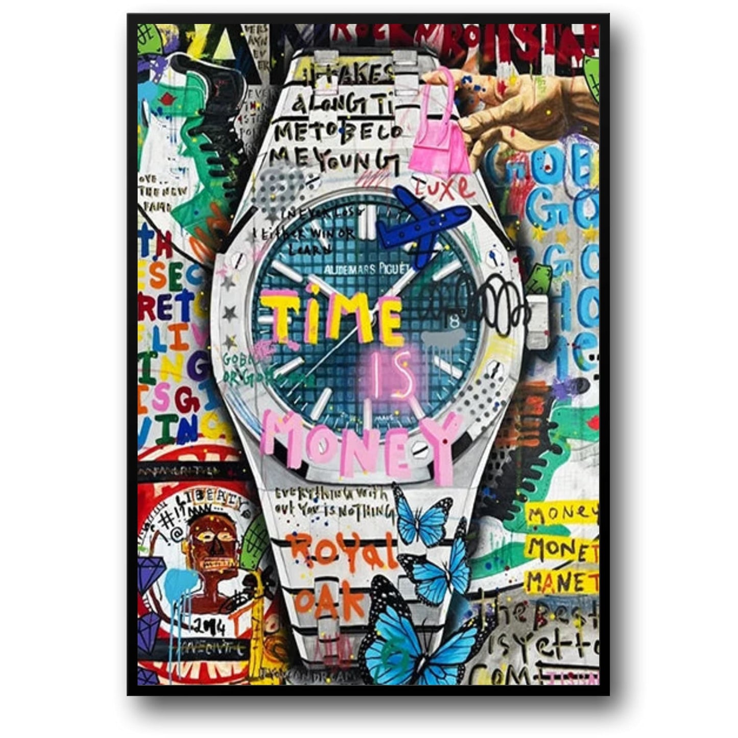 Graffiti Art Poster | Audemars Piguet Design | Colorful Timepiece Artwork | Modern Wall Decor
