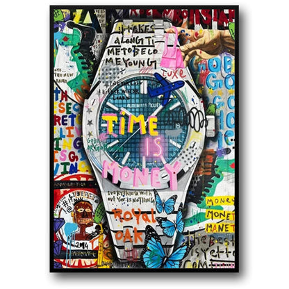 Graffiti Art Poster | Audemars Piguet Design | Colorful Timepiece Artwork | Modern Wall Decor