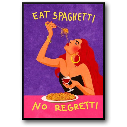 Eat Spaghetti No Regretti | Vibrant Kitchen Art