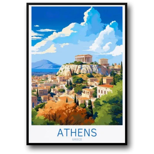 Iconic Destinations | Athens, Greece | Scenic Cityscape Art | Wall Decor Poster