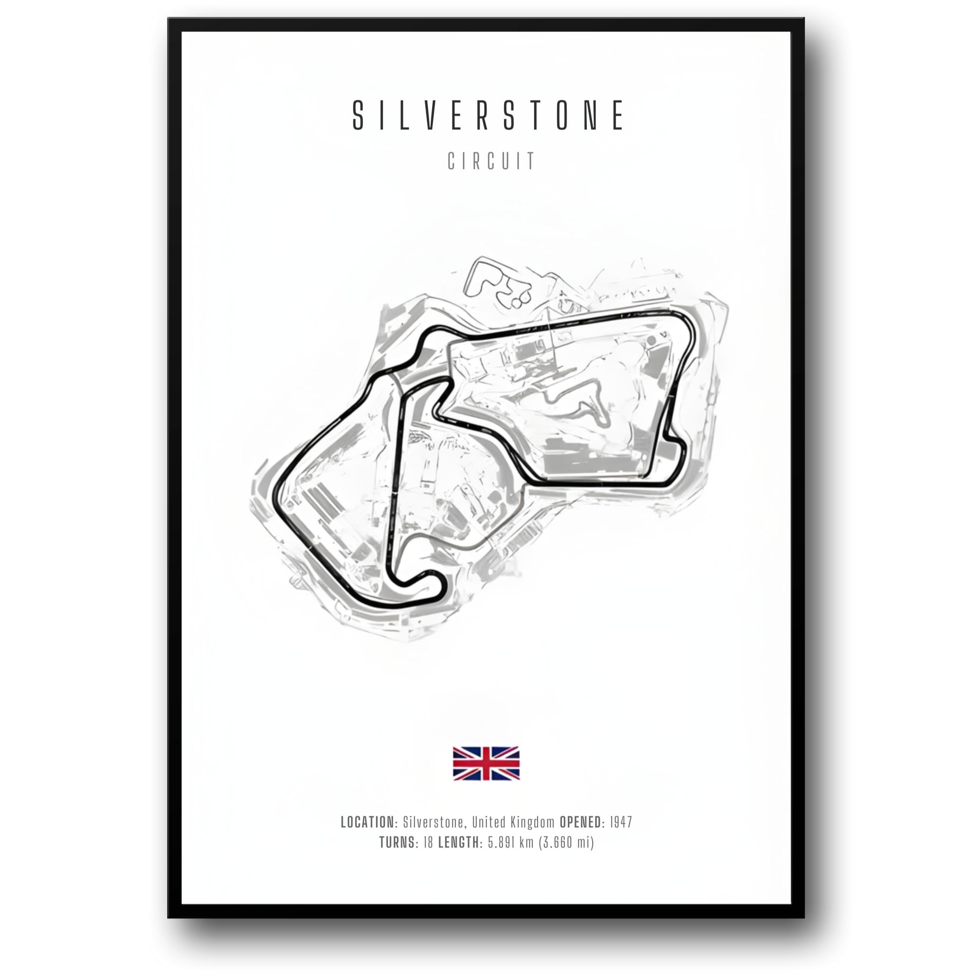 Silverstone F1 | Race Track Blueprint – Wall Of Art Studio