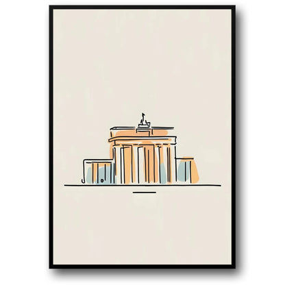 Minimalist Acropolis | Simplistic Line Art