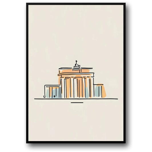 Minimalist Acropolis | Simplistic Line Art