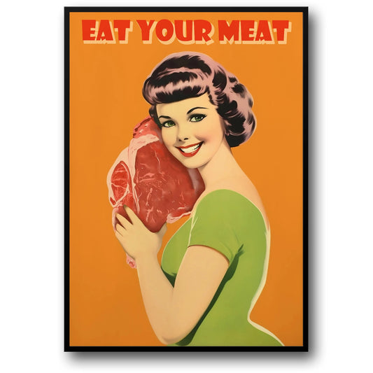70s Food Ad | Eat Your Meat Woman | Retro Nostalgia