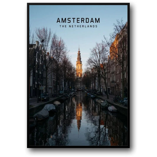 Amsterdam Zuiderkerk Poster | Southern Church Landscape | Scenic View of The Netherlands | European City Art | Beautiful Cities Collection