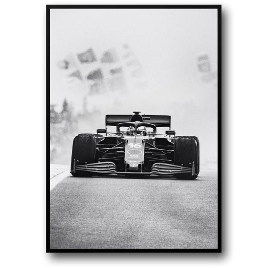 Poster | Black and White Vintage F1 Monaco Racing Sports Car | Wall Art Canvas Painting | Home Decor