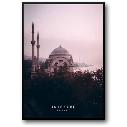Dolmabahçe Mosque Poster | Istanbul | Scenic Bosphorus View | Tranquil Constantinople Landscape | Peaceful Morning Art Print