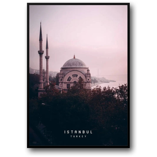 Dolmabahçe Mosque Poster | Istanbul | Scenic Bosphorus View | Tranquil Constantinople Landscape | Peaceful Morning Art Print