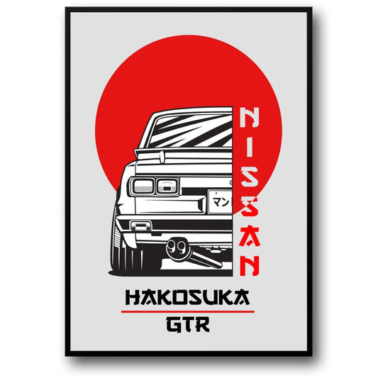 Nissan Hakosuka GTR Poster | Classic Japanese Car Art | Retro Wall Decor | Home & Garden Decor | Automotive Enthusiast Gift