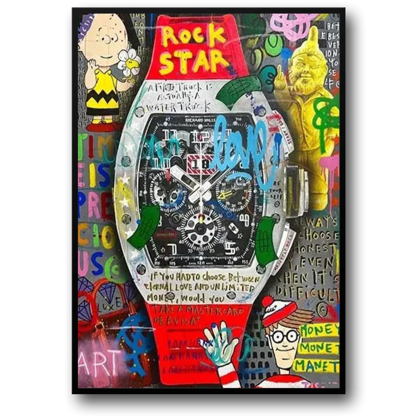 Red Graffiti Richard Mille Timepiece | Modern Urban Art