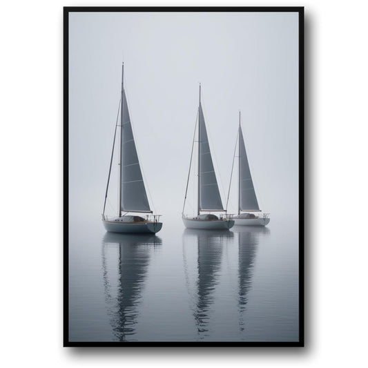 Three Sailing Boats | Nautical Ocean Theme