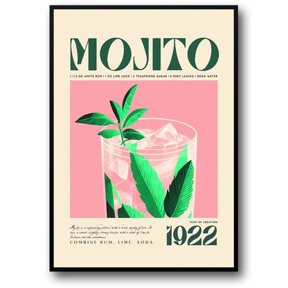 Mojito Cocktail Party 1922 Art | Vintage Style Poster | Elegant Bar Decor | Wall Art for Home & Garden | Retro Beverage Design
