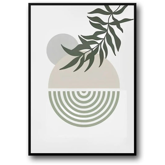 Geometric Greenery Art | Earth & Growth | Botanical Poster | Home Wall Decor | Nature-Inspired Artwork | Modern Decorative Print