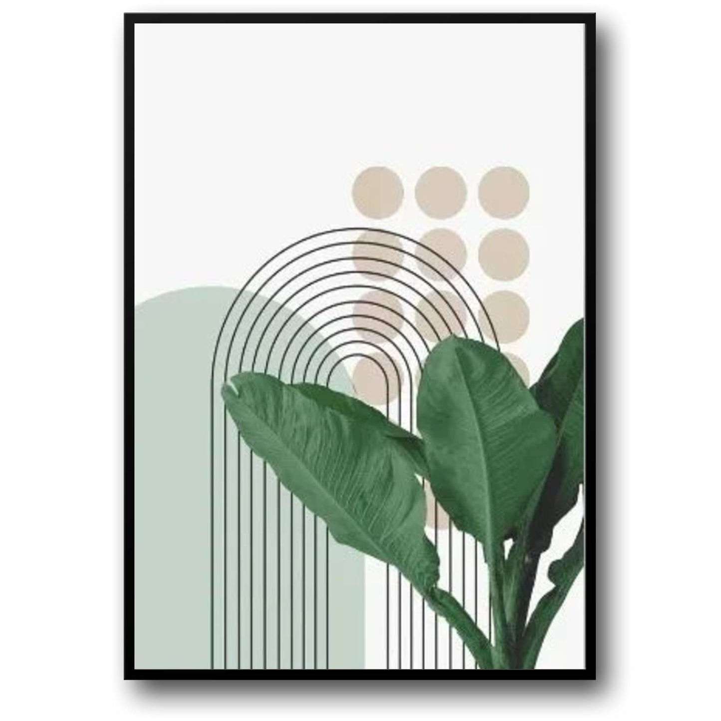 Modern Botanical Harmony Poster | Geometric Floral Art Print | Decorative Wall Art for Home & Garden