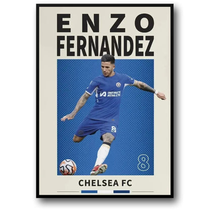 Enzo Fernandez Poster | Famous Football Player Art | Soccer Sports Wall Decor