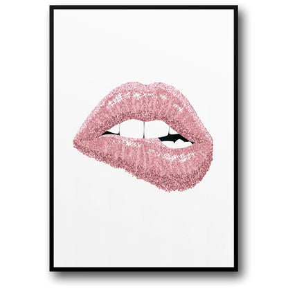 Pink Shiny Lips | Glam Modern Art