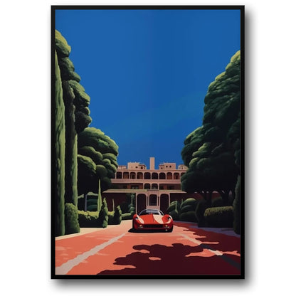 Retro Hiroshi Nagai Poster | Vaporwave Japanese Tropical Beach City Car | Wall Art Canvas | Home Decor