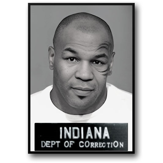 Mike Tyson Mugshot | Retro | Black & White Boxing Legend