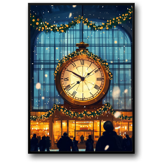 Festive Snowfall | Illuminated Clock