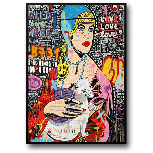 Poster | Abstract Street Pop Graffiti Art | Queen of England Portrait | Wall Art Prints for Living Room Decor