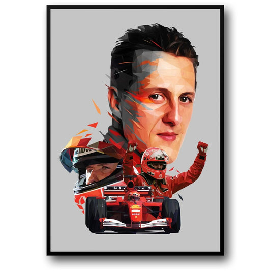 Michael Schumacher | F1 Legend Racer Helmet Poster | Formula 1 Artwork | Sports Decor