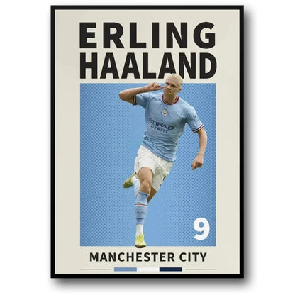 Erling Haaland Poster | Famous Football Players | Soccer Star Wall Art | Football Decor