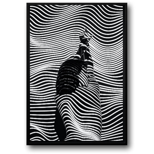 Girl with Striped Pattern | Art Print Decor | Fine Wall Poster | Home Artwork Decor