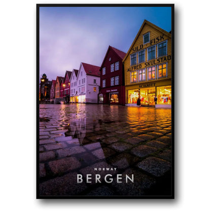 Bryggen Bergen at Night | Scenic Photography