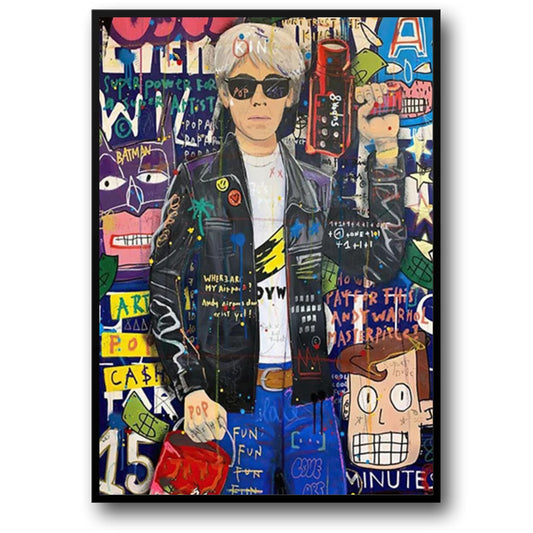 Abstract Street Art | Graffiti Canvas Poster | Queen of England Portrait Wall Art for Living Room Decor