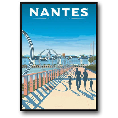 Nantes Cityscape Poster | Stunning French Destination Artwork | Wall Decor for Home & Garden | Beautiful City Landmark Art Print