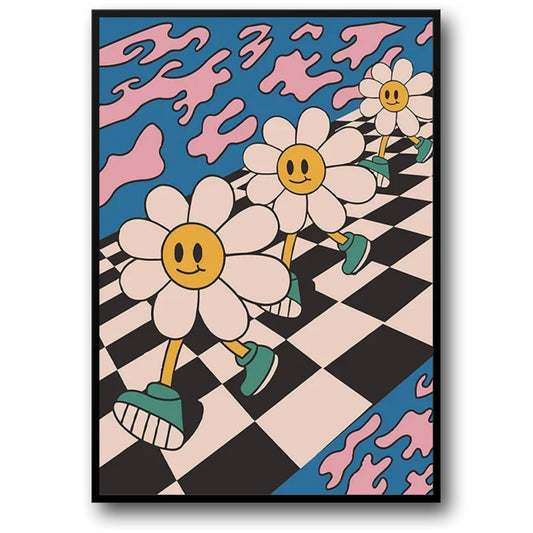 Sunflower Disco | Vintage Pink Cartoon Art