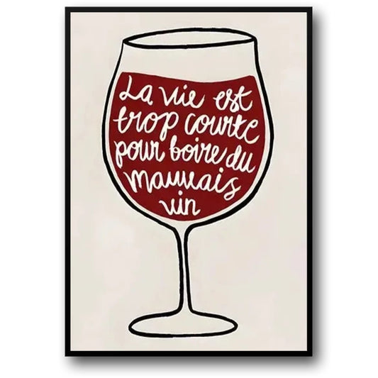 La Vie en Vin | Wine Lover's Poster | Celebrate Good Taste | Wall Art Decor | Kitchen or Bar Display