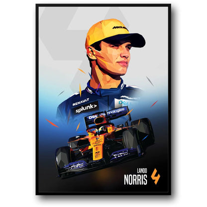 F1 Racing Poster | Lando Norris Helmet Design | Formula 1 Legend Art | Motorsport Wall Decor