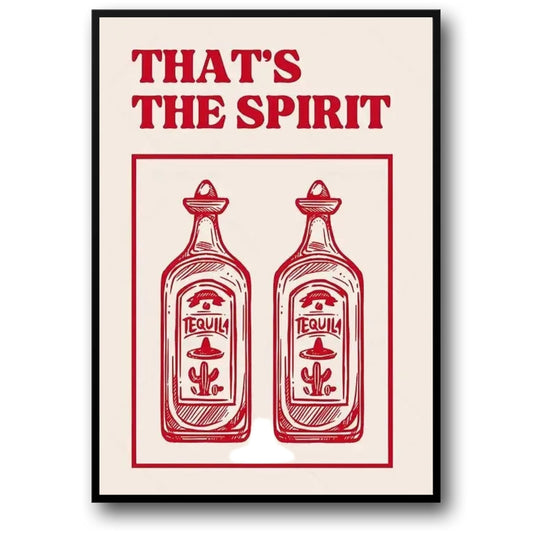 Hand Drawn Minimalist Art | That's The Spirit | Modern Wall Decor Poster | Abstract Black and White Art | Living Room Aesthetic