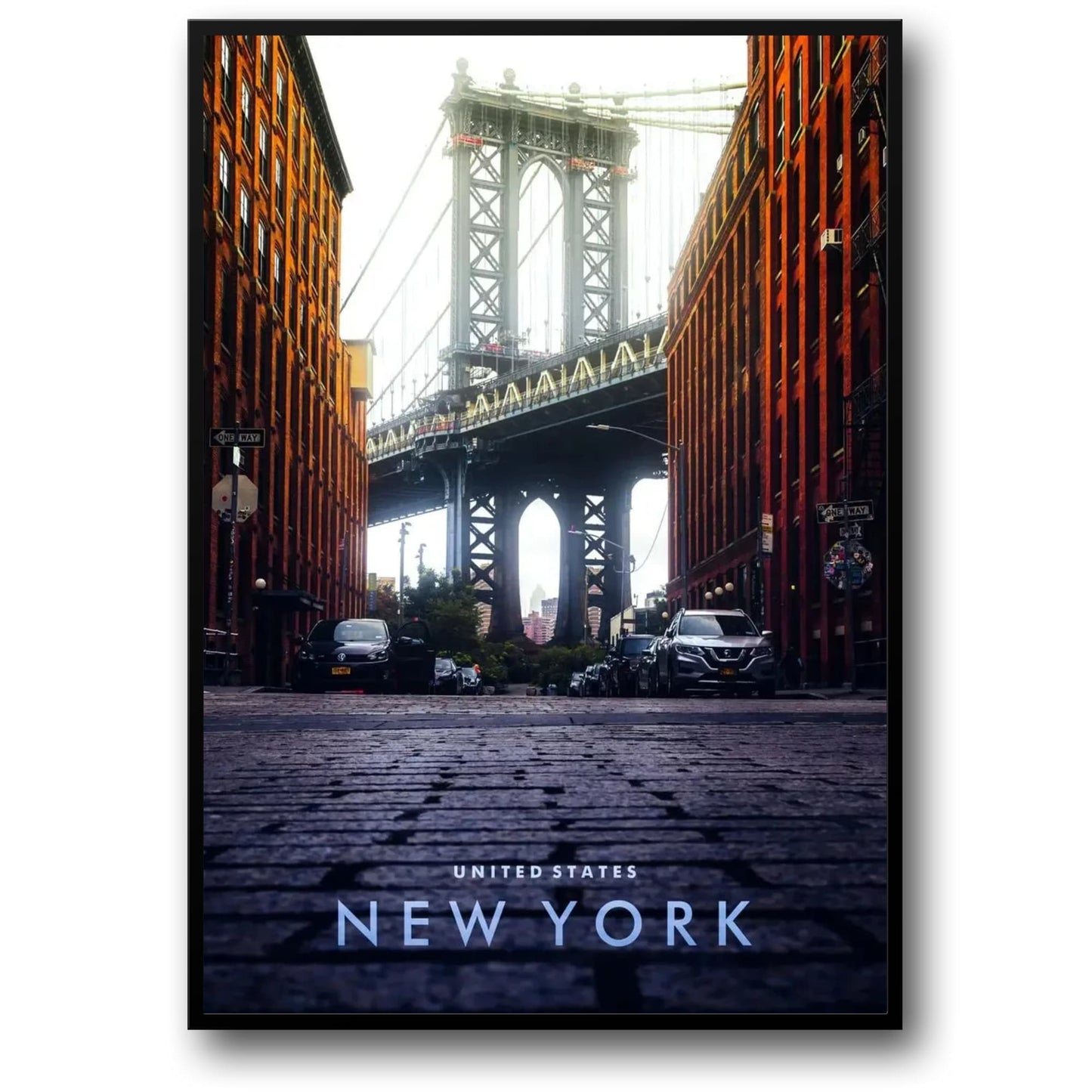 Manhattan Bridge Poster | New York Architectural Art | Urban Cityscape Wall Decor | Stunning Perspective | USA